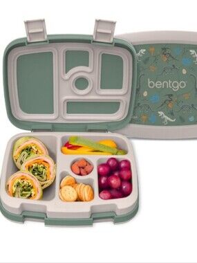 Bentgo Kids Prints Leak-Proof Lunchbox, 5-Compartment Bento Style (Dino Fossils)